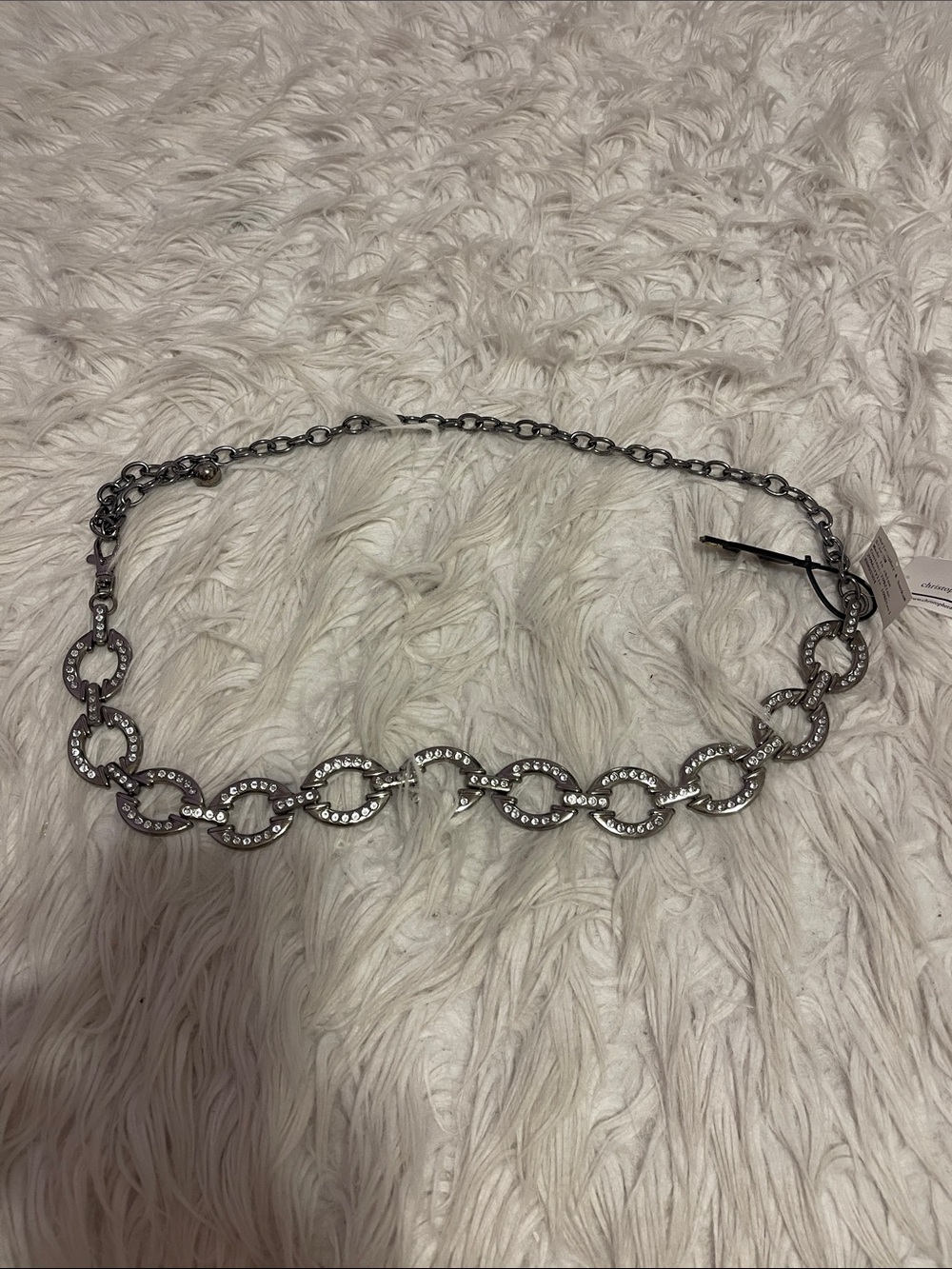 Christopher & Banks Silver Rhinestone Link Belt